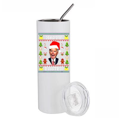 Funny Joe Biden Happy Easter Ugly Christmas Sweater Funny Gift Stainless Steel Tumbler