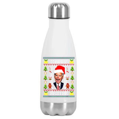 Funny Joe Biden Happy Easter Ugly Christmas Sweater Funny Gift Stainless Steel Insulated Water Bottle