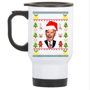 Funny Joe Biden Happy Easter Ugly Christmas Sweater Funny Gift Stainless Steel Travel Mug