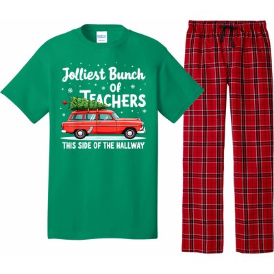 Funny Jolliest Bunch Of Teachers This Side Of The Hallway Christmas Gift Pajama Set