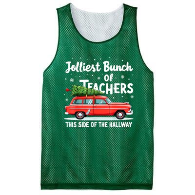 Funny Jolliest Bunch Of Teachers This Side Of The Hallway Christmas Gift Mesh Reversible Basketball Jersey Tank