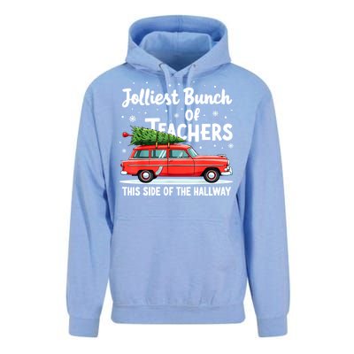 Funny Jolliest Bunch Of Teachers This Side Of The Hallway Christmas Gift Unisex Surf Hoodie