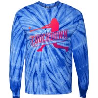 Funny Joke Baseball Touchdown Joke Gift Design Gift Tie-Dye Long Sleeve Shirt