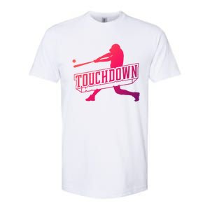 Funny Joke Baseball Touchdown Joke Gift Design Gift Softstyle CVC T-Shirt