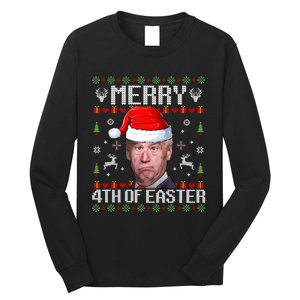 Funny Joe Biden Merry 4th Of Easter Ugly Christmas Sweater Long Sleeve Shirt