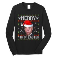 Funny Joe Biden Merry 4th Of Easter Ugly Christmas Sweater Long Sleeve Shirt