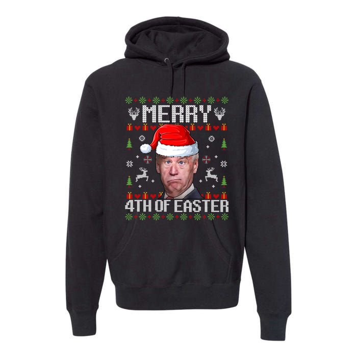 Funny Joe Biden Merry 4th Of Easter Ugly Christmas Sweater Premium Hoodie