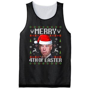 Funny Joe Biden Merry 4th Of Easter Ugly Christmas Sweater Mesh Reversible Basketball Jersey Tank