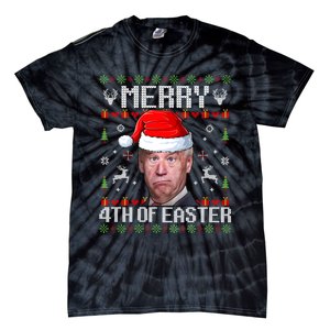 Funny Joe Biden Merry 4th Of Easter Ugly Christmas Sweater Tie-Dye T-Shirt