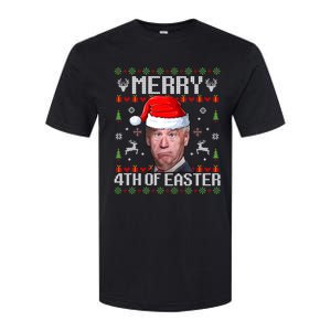 Funny Joe Biden Merry 4th Of Easter Ugly Christmas Sweater Softstyle CVC T-Shirt