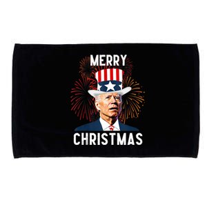 Funny Joe Biden Merry Christmas For Fourth Of July Funny Biden Microfiber Hand Towel