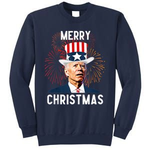 Funny Joe Biden Merry Christmas For Fourth Of July Funny Biden Sweatshirt