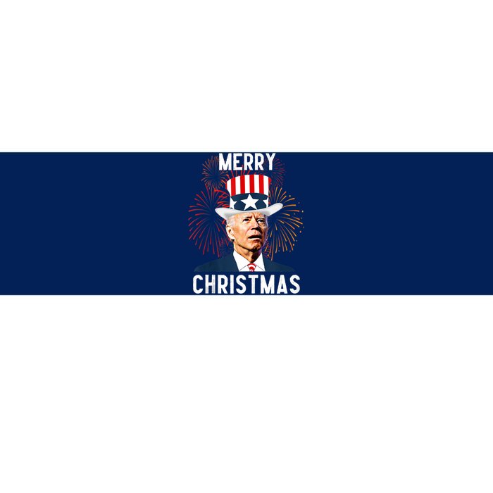 Funny Joe Biden Merry Christmas For Fourth Of July Funny Biden Bumper Sticker