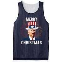 Funny Joe Biden Merry Christmas For Fourth Of July Funny Biden Mesh Reversible Basketball Jersey Tank