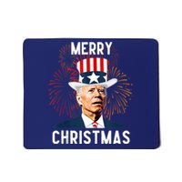 Funny Joe Biden Merry Christmas For Fourth Of July Funny Biden Mousepad