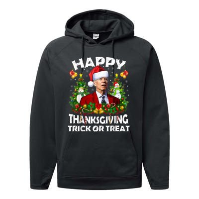 Funny Joe Biden Confused Happy Thanksgiving For Christmas Performance Fleece Hoodie