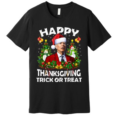 Funny Joe Biden Confused Happy Thanksgiving For Christmas Premium T-Shirt