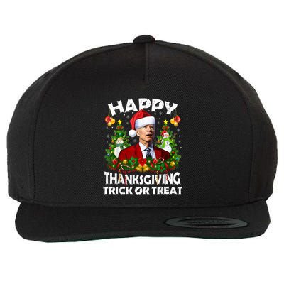 Funny Joe Biden Confused Happy Thanksgiving For Christmas Wool Snapback Cap
