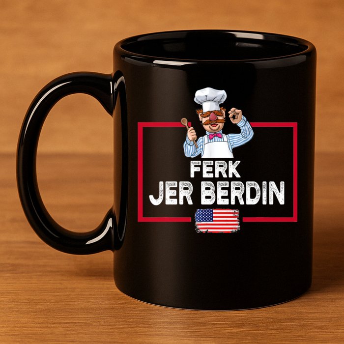 Ferk Jer Berdin Usa American Flag 11oz C Handle Ceramic Mug