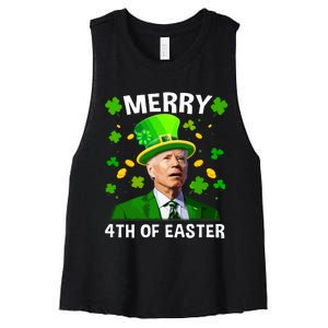 Funny Joe Biden St Patricks Day Merry 4th Of Easter Women's Racerback Cropped Tank