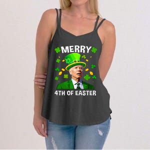 Funny Joe Biden St Patricks Day Merry 4th Of Easter Women's Strappy Tank