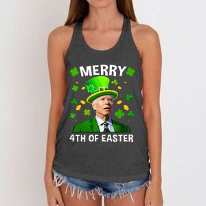 Funny Joe Biden St Patricks Day Merry 4th Of Easter Women's Knotted Racerback Tank