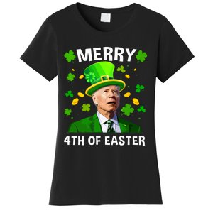 Funny Joe Biden St Patricks Day Merry 4th Of Easter Women's T-Shirt