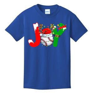 Funny Joy Baseball Santa Hat Reindeer Christmas Lights Xmas Gift Kids T-Shirt