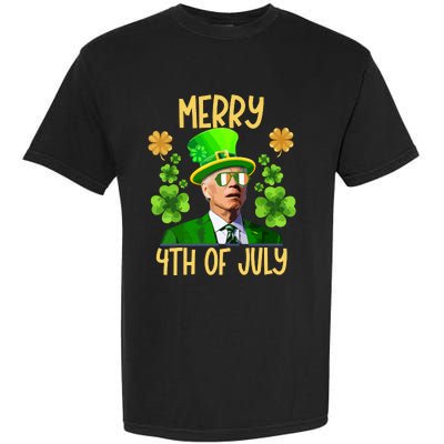 Funny Joe Biden St Patricks Day Merry 4th Of July Sarcastic Garment-Dyed Heavyweight T-Shirt