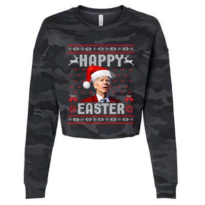 Funny Joe Biden Happy Easter Ugly Christmas Sweater Gift Cropped Pullover Crew