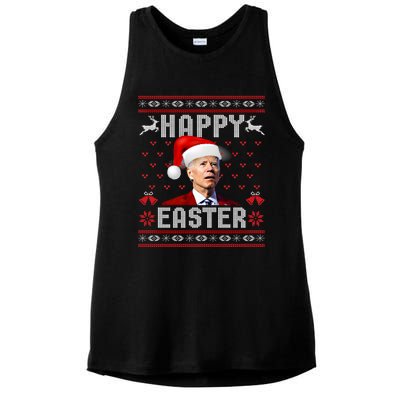 Funny Joe Biden Happy Easter Ugly Christmas Sweater Gift Ladies PosiCharge Tri-Blend Wicking Tank