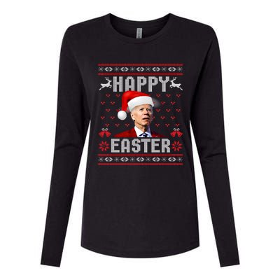 Funny Joe Biden Happy Easter Ugly Christmas Sweater Gift Womens Cotton Relaxed Long Sleeve T-Shirt