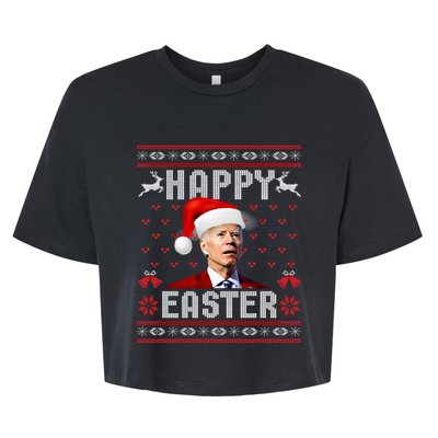 Funny Joe Biden Happy Easter Ugly Christmas Sweater Gift Bella+Canvas Jersey Crop Tee