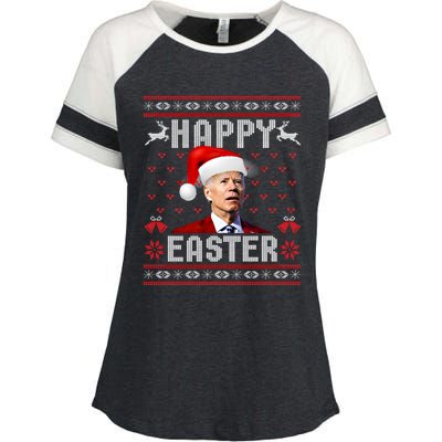 Funny Joe Biden Happy Easter Ugly Christmas Sweater Gift Enza Ladies Jersey Colorblock Tee