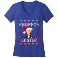 Funny Joe Biden Happy Easter Ugly Christmas Sweater Gift Women's V-Neck T-Shirt