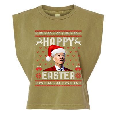 Funny Joe Biden Happy Easter Ugly Christmas Sweater Gift Garment-Dyed Women's Muscle Tee