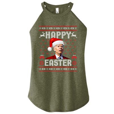 Funny Joe Biden Happy Easter Ugly Christmas Sweater Gift Women's Perfect Tri Rocker Tank