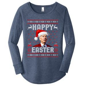 Funny Joe Biden Happy Easter Ugly Christmas Sweater Gift Women's Perfect Tri Tunic Long Sleeve Shirt