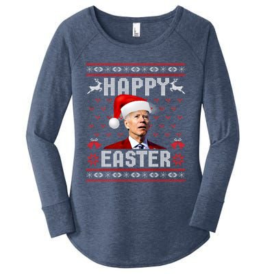 Funny Joe Biden Happy Easter Ugly Christmas Sweater Gift Women's Perfect Tri Tunic Long Sleeve Shirt