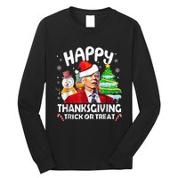 Funny Joe Biden Merry Thanksgiving Trick Or Treat Christmas Long Sleeve Shirt