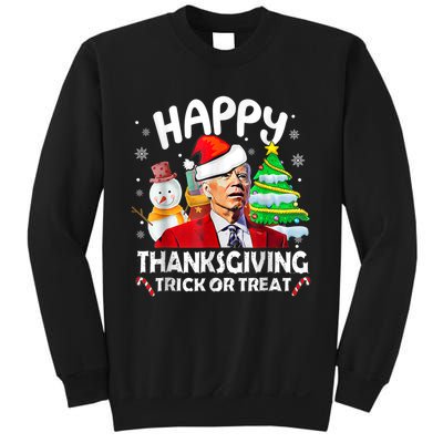 Funny Joe Biden Merry Thanksgiving Trick Or Treat Christmas Sweatshirt