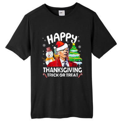 Funny Joe Biden Merry Thanksgiving Trick Or Treat Christmas Tall Fusion ChromaSoft Performance T-Shirt