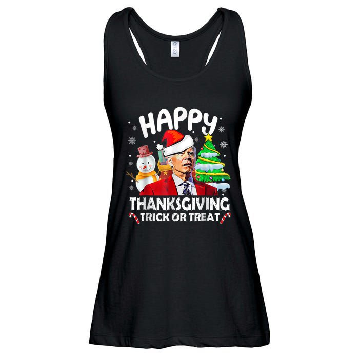 Funny Joe Biden Merry Thanksgiving Trick Or Treat Christmas Ladies Essential Flowy Tank