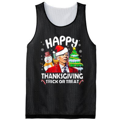 Funny Joe Biden Merry Thanksgiving Trick Or Treat Christmas Mesh Reversible Basketball Jersey Tank