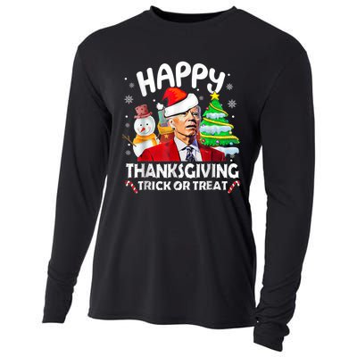 Funny Joe Biden Merry Thanksgiving Trick Or Treat Christmas Cooling Performance Long Sleeve Crew