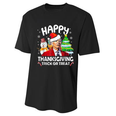 Funny Joe Biden Merry Thanksgiving Trick Or Treat Christmas Performance Sprint T-Shirt