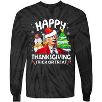 Funny Joe Biden Merry Thanksgiving Trick Or Treat Christmas Tie-Dye Long Sleeve Shirt