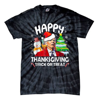 Funny Joe Biden Merry Thanksgiving Trick Or Treat Christmas Tie-Dye T-Shirt