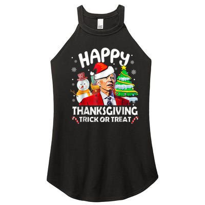 Funny Joe Biden Merry Thanksgiving Trick Or Treat Christmas Women’s Perfect Tri Rocker Tank