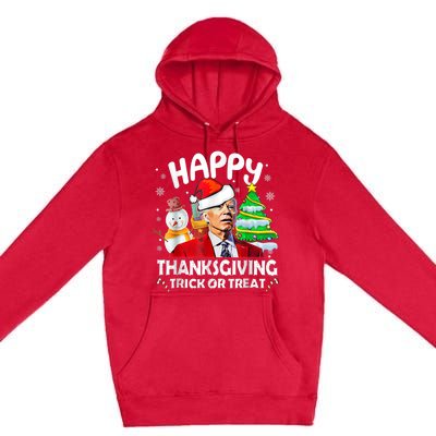 Funny Joe Biden Merry Thanksgiving Trick Or Treat Christmas Premium Pullover Hoodie